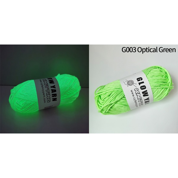 Funksjonelt garn Glow Polyester Luminous Chunky Garn 2mm optical green