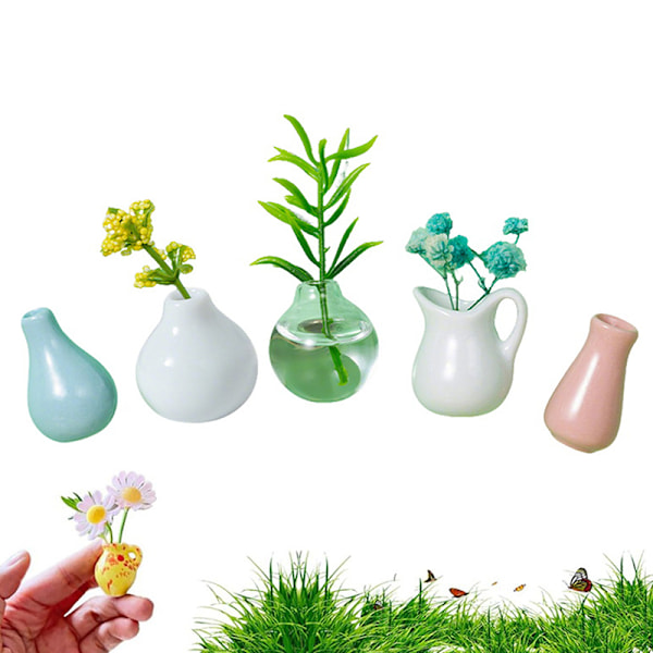 5/6/8 st Keramisk Vas Kylskåpsmagnet Mini Blomsterarrangemang A2