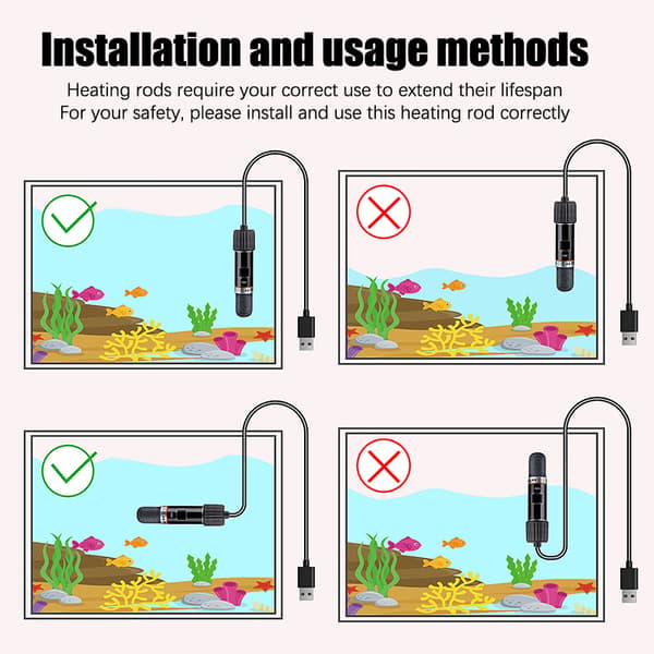 USB Mini Aquarium Varmestang til lille akvarium