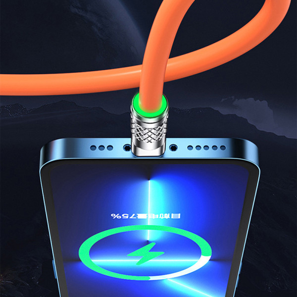 3in1 6A 120W USB Type C -kaapeli valaistukseen USB A - Type-C Yellow