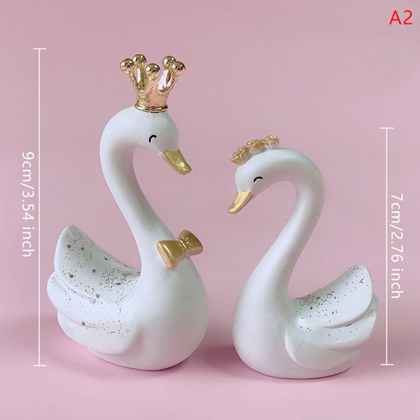 1 par Resin Swan Statue figurer Swan Cake Topper Skulptur White