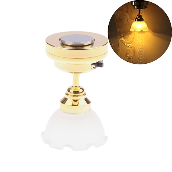 1:12 Dukkehus Miniatyr LED-lys Taklampe Lysekroneleke