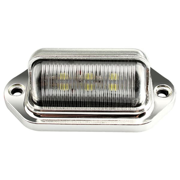 Chrome 6 LED-nummerskilt merkelyslampe for lastebil SUV-tilhenger Silver