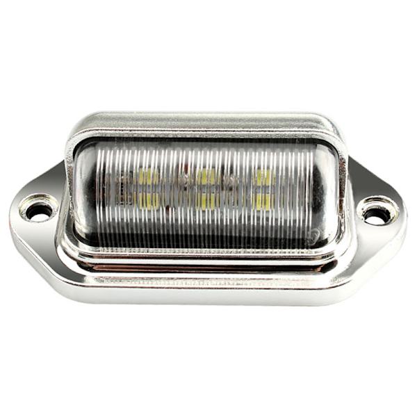 Kromi 6 LED rekisterikilven merkkivalolamppu kuorma-auton SUV-perävaunuun Silver