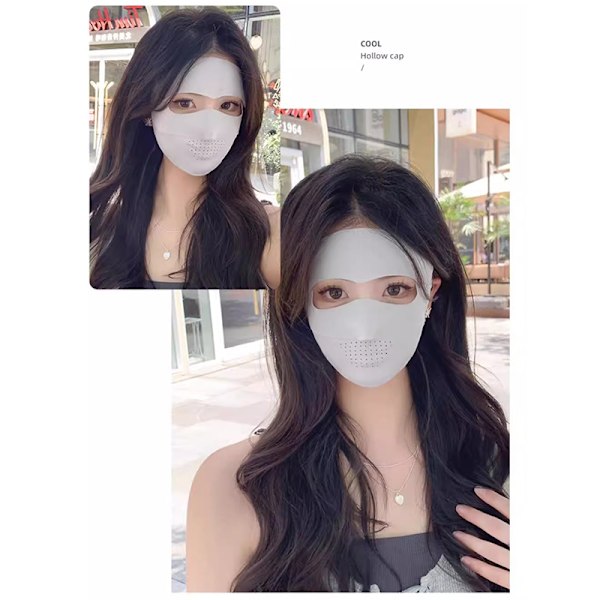 Is Silke Full Face Solmaske Kvinder Sommer Anti-Ultraviolet light gray