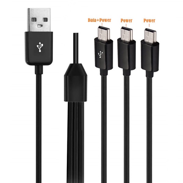 USB A hane 1 till 3 USB 5-stifts mini USB dataladdare Y splitterhytt