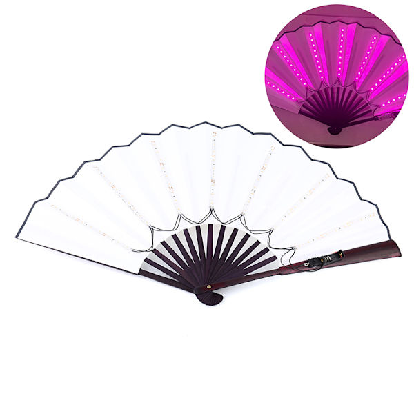 Glød Folding LED Fan Dansende Lys Halloween Jul Purple