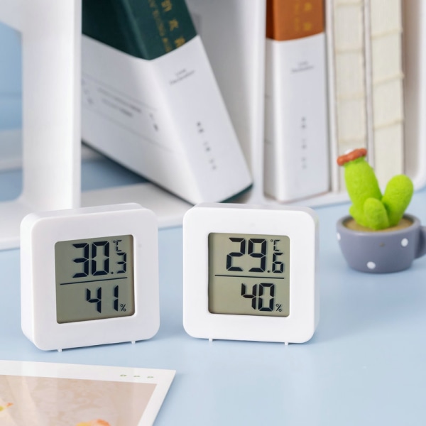 Digitalt elektronisk termohygrometer innendørs minitermometer 45*45*15MM