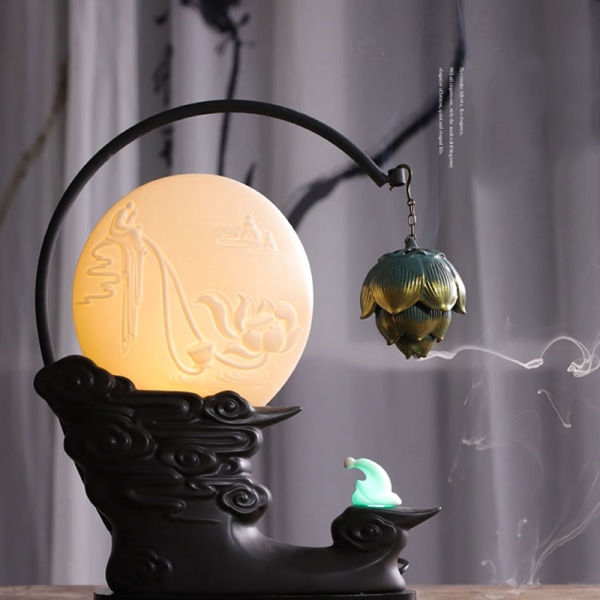 Form hängande boll Backflow Rökelsebrännare Keramik Heminredning Lotus