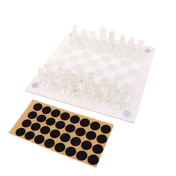 1sett Craft Crystal Glass Chess Set Anti-broken sjakkspill