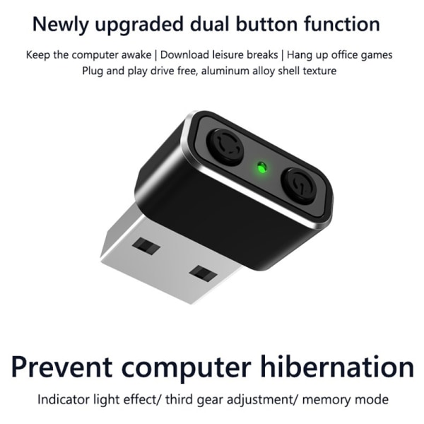 USB-mus Jiggler Automatisk computermusbevægelse black