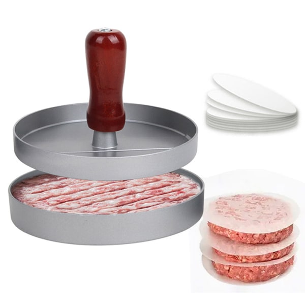 High Guality Rund Hamburger Form Aluminiumlegering Hamburger Kött B