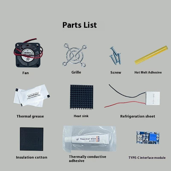 1 Set SR-01 5V DIY Termoelektrisk Kylare Peltier Elemente Modul One Size