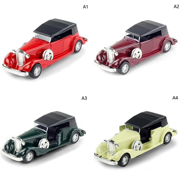 1 Stk klassisk bilmodell Vintage Pull-Back Legering Diecast billeker Wine red