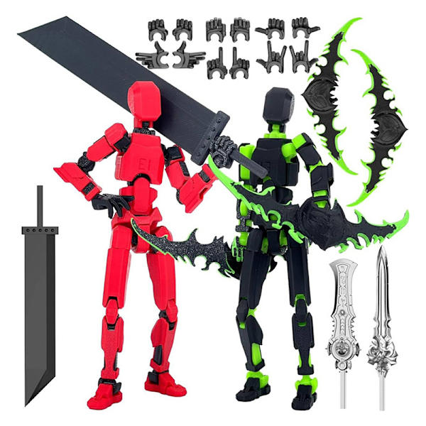 1 set Lucky 13 figurer robotleksaker rörlig 3D-utskriftsdocka A3