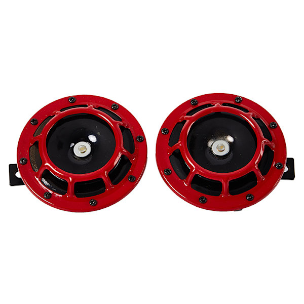 2 Stk Rød Sort Hella Compact Electric Blast Tone Air Horn Kit Red