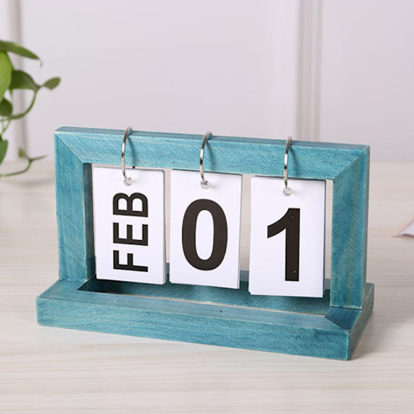 Vintage træ hjemmekalender Cafe Desktop Dekorativ A2