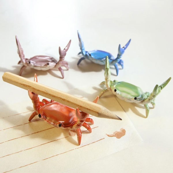 e Crab Pen Holder Vægtløftende Crabs Penholder Red