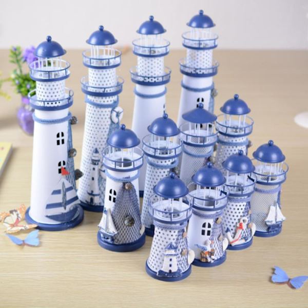 Ocean Flash Lighthouse Metal Beacon Tower Ornamenter 30CM