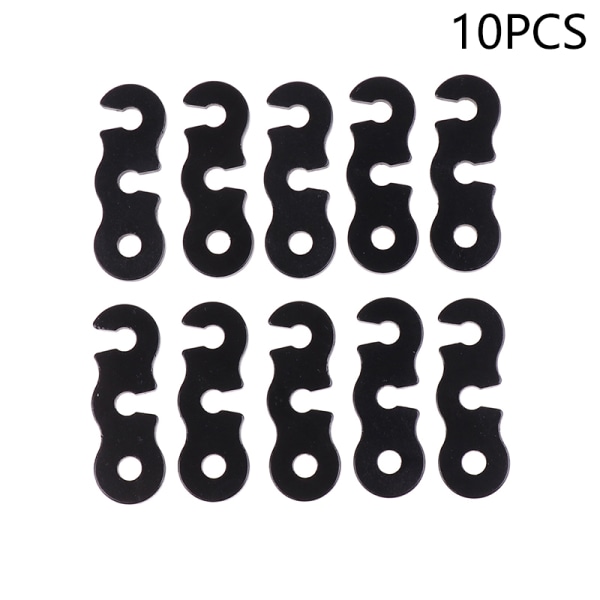 10 st campingtält lina rep Spänne Spännare Fästsats Black 10 PCS