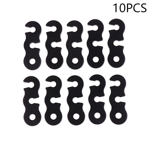 10 stk. Campingteltsnor Reb Spændere Fastener Kit Black 10 PCS