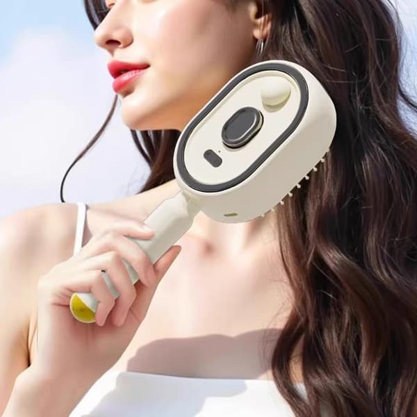 Elektrisk Spray Massage Kam Hårmassage Hovedbundsbørste Vibration Beige