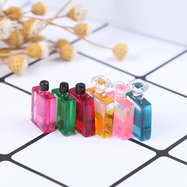 6 flasker 1:12 skala dukkehus miniatyr møbler parfyme deco