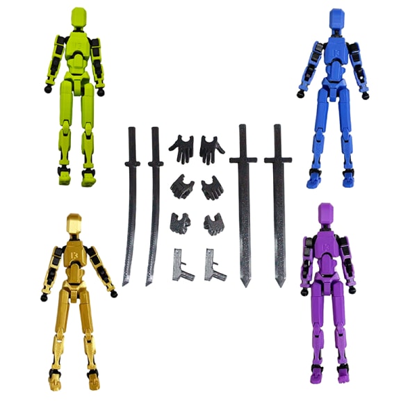 Multi-ed Movable Robot 3D printed mallinukkerobottimalli Gold