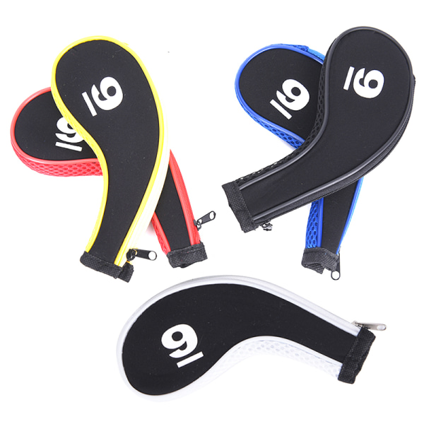 10 st Cover Iron Putter Headcover Set Black