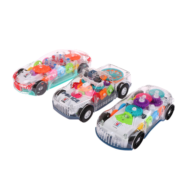 Barn Blinkande Racing Car Toy Transparent Gear Luminous A1