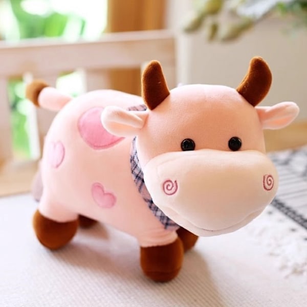 Plushdjur med tecknad ko, mjuk hemdekorationsp kudde Random