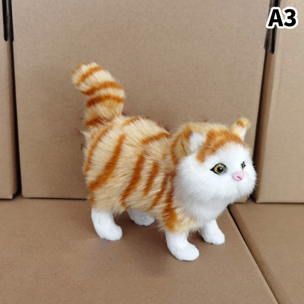e Simulering Katt plyschleksaker Mjuk fylld kattunge Modell Katt Real type-A3