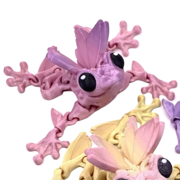 3D-printad Flexibel Ledad Regnbågsfärgad Fidget Älva Groda Random 1pc