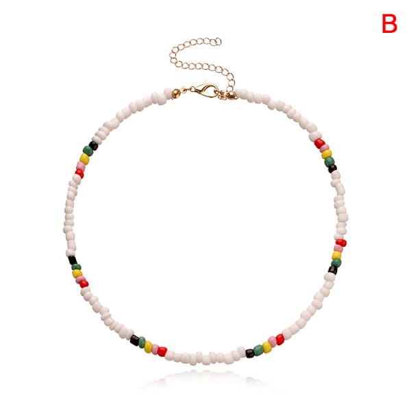 Farverig lille perle sommerfugl stjerne vedhæng Choker Bohemia Neckl B