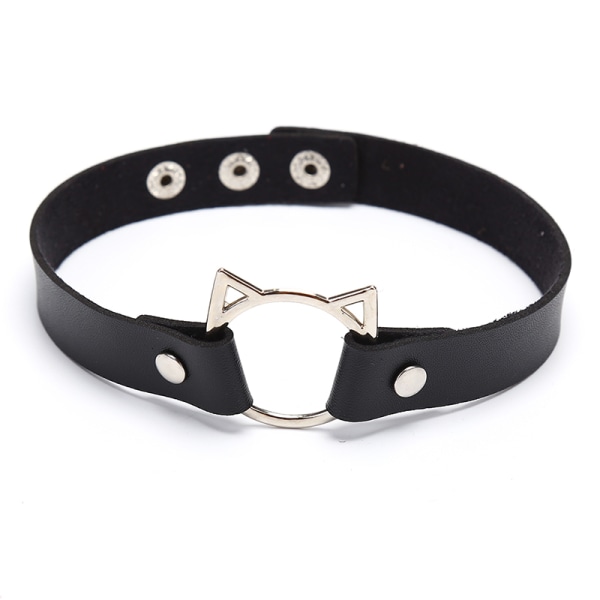 Mode Dam Hollow Out Cat Head Choker Justerbar Sexig Neckla Black