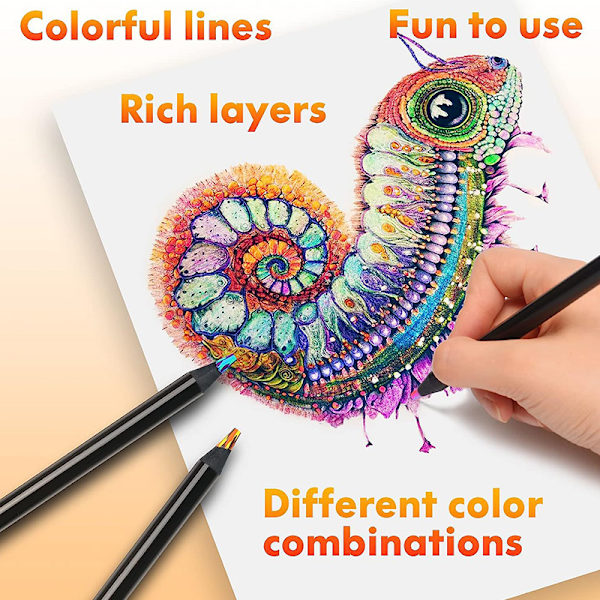 12 farver gradient regnbueblyanter til voksne kunsttegning