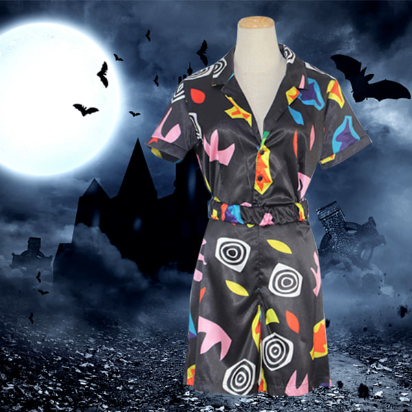 Strange things Eleven Short Sleeve Romper Costume Halloween Black S