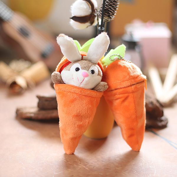 1 Stk Vendbar Bunny Gulerod Plys Blødt Plys Legetøj