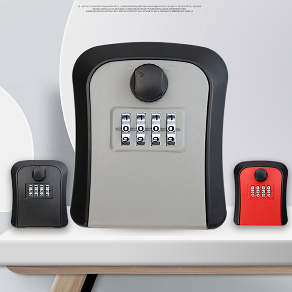 Väggmonterad Key Secret Box Organizer Låsbox Black