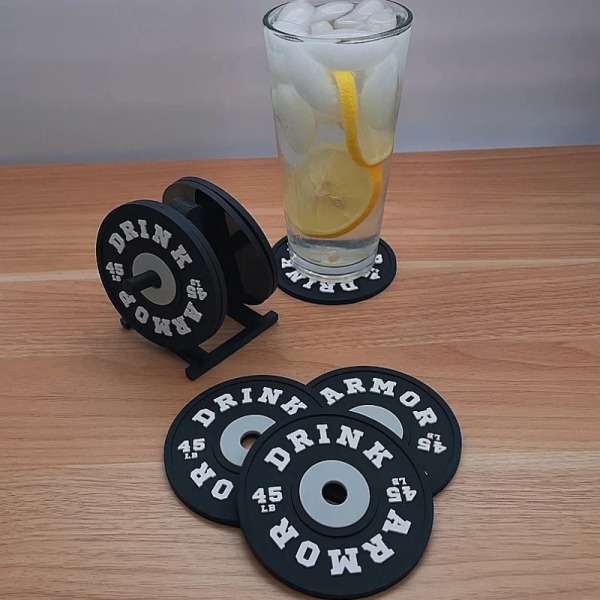 4 stk Silikone Drink Coaster Gym Vægt Tallerken Coaster Multicolor