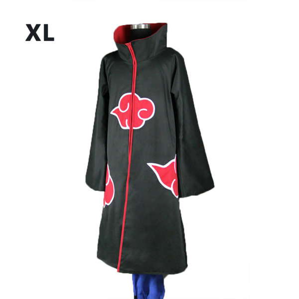 Naruto Akatsuki Hokage Robe Kappe Coat Anime Cosplay kostyme black XL