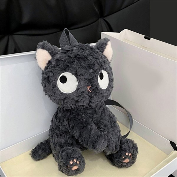 e Cartoon Little Black Cat Doll Bag Taske Cat Doll Plys Taske Black