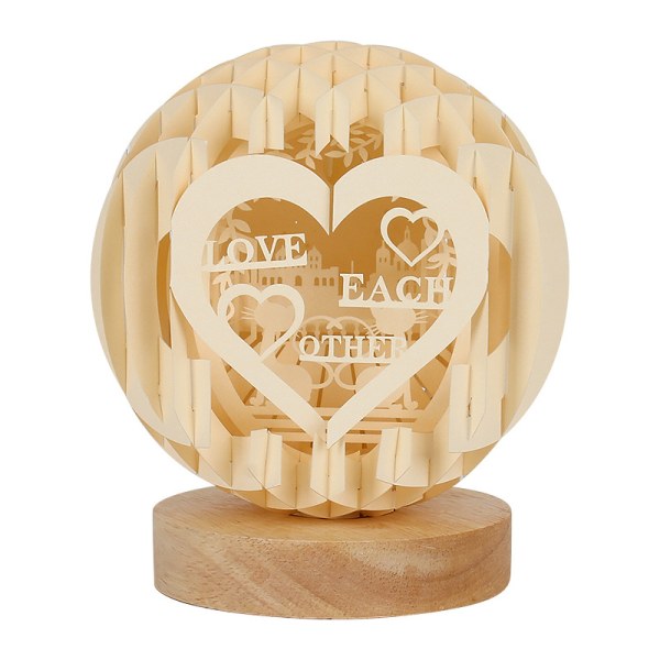 Paper Carving Lamp 3D Creative Folding Paper Lantern Ball LED A