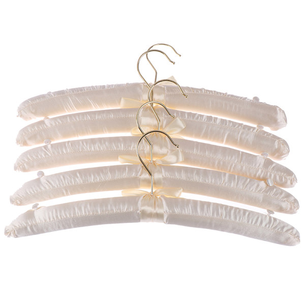 5kpl 38cm valkoinen satiini pehmustettu yläripustimet Vaatteet takki morsiamen Beige
