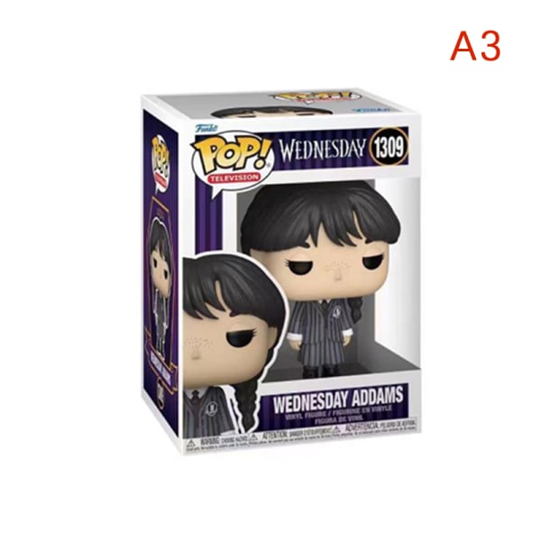 Dark Wednesday Addams Family Action Figur nøkkelring A3