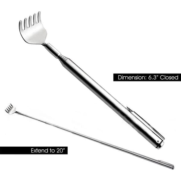 Rustfri teleskopisk bærbar lommepenn Clip Back Scratcher