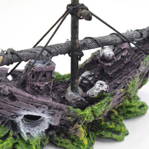 Akvarium Ornament vrag sænkede skib akvarium indretning