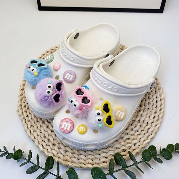 Hole Shoes tarvikkeet ja Fur Ball Elf Diy -kenkäsolki Multicolor