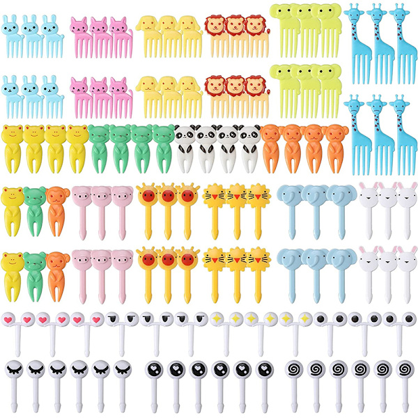 30/50 st tecknade djurfruktgafflar Plast Dessert Pick style C 50PCS