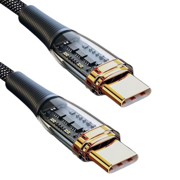 120W Transparent Type-C-kabel Snabbladdning USB-C-kabel B-1m